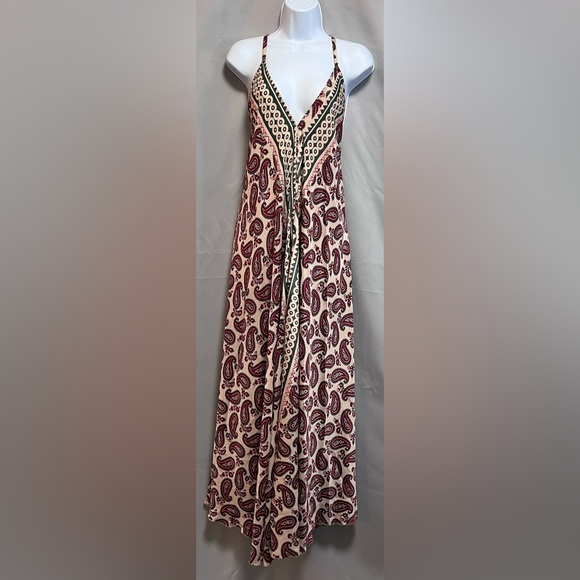 Boho Miami Maxi Silk Dress‎ One Size Women’s Sleeveless NWT - Picture 1 of 7